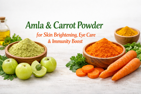 Amla & Carrot Powder for Skin Brightening, Eye Care & Immunity Boost